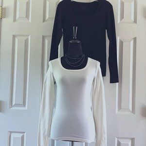 2 WHBM Dressy Undershirts - 1 Black, 1 White